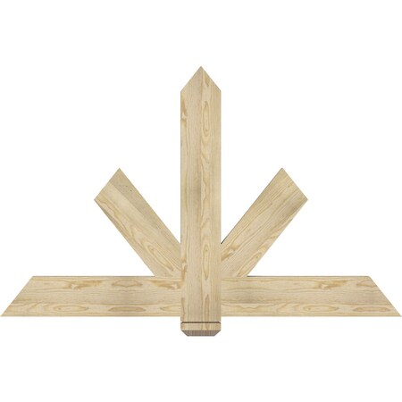 Ekena Millwork Kennewick Rough Sawn Timber Gable Bracket, Douglas Fir, 60"W x 38"H x 2"D x 6"F, 15/12 Pitch GBW060X38X0206KEN00RDF